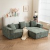 Modular L-Shaped Sofa Couch, Chenille Fabric Cloud Sofa with Soft Cushion for Living Room & Bedroom, Non-Assembly, Beige/Green - ModernLuxe - 2 of 4