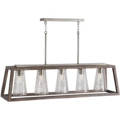 Connor 5-Light Black Wash and Nickel Chandelier with Seeded Glass