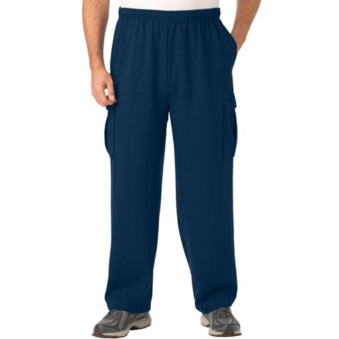 Kingsize Men s Big Tall Fleece Cargo Sweatpants 9xl Navy Target