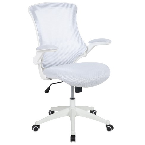 White Mid Back Ergonomic Office Chair 25.75 x 24.75 x 38-44