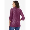 Woman Within Plus Size Open Front Pointelle Cardigan - 3 of 4