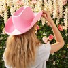 Zodaca Felt Cowboy Hat for Women, Western Pink Cowgirl Hat for Halloween Costume, Birthday, Bachelorette Party, Adult Size - 3 of 4