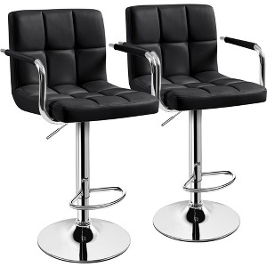 Yaheetech 2pcs Swivel Adjustable Bar Stools with Large Steel Pedestal Base for Bar Counter - 1 of 4