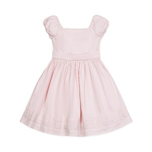 Hope & Henry Girls' Cap Sleeve Special Occasion Sateen Flower Girl Dress with Embroidered Hem, Kids - 1 of 4