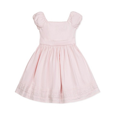 Hope & Henry Girls' Cap Sleeve Special Occasion Sateen Flower Girl Dress with Embroidered Hem, Kids - image 1 of 4