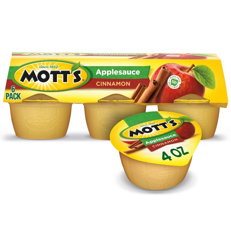 Mott's Cinnamon Applesauce - 6ct/4oz Cups, 1 of 8