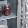 GlasFlength Kitchen Storage Kitchen Cabinet Freestanding Storage Accent Cabinet with Double Fretwork Doors for Room, Gray, 31"*14.3"*31" - 3 of 4