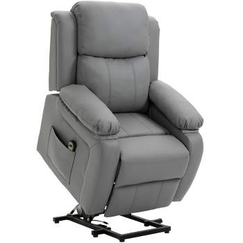 HOMCOM Living Room Power Lift Chair, PU Leather Electric Recliner Sofa Chair for Elderly with Remote Control