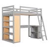 NicBex Twin Size Bunk Bed with Desk Pine Bed Frame with Oleophobic Board, Shelves, Ladder and Full Length Guardrail, No Box Spring Required - 3 of 4