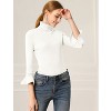 INSPIRE CHIC Women's Ruffle Sleeves Pullover Turtleneck Slim Fit Stretchy Knit Sweater - 4 of 4