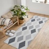 Coucheta Washable Living Room Rug, Checkered Diamond Rug Non-Slip Modern Neutral Geometric Plaid Rugs for Bedroom, Low Pile Area Rug - 4 of 4