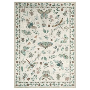 Lahome Machine Washable Animal Life Insects Area Rug - Nature-Inspired Carpet for Living Room, Bedroom, or Entryway - 1 of 4