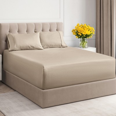100% Cotton 400 TC 4 Piece Sheet Set - Extra Deep Pocket for 18"-24" Mattresses - CGK Linens