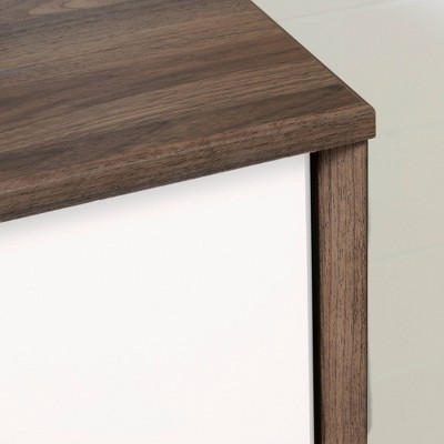 Yodi Scandinavian 5-Drawer Nursery Chest in Natural Walnut and Pure White