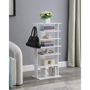 Gulches 38 in H x 17 in W White Particle Board Shoe Storage Cabinet with 7 Tier Hooks Vertical Organizer - 1 of 4
