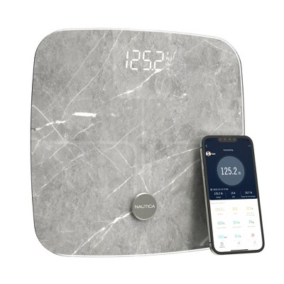Nautica Body Tracker Digital Bathroom Scale, Bluetooth-Enabled Smart Scale with BMI, Body Fat, Muscle Mass Tracking, Syncs with Smartphone App, 440Lbs