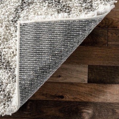 Nuloom Iola Geometric Shag Area Rug, Oval 6' 7" x 9', White