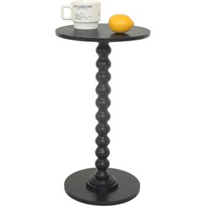 Round Side Table, Small Drink Table for Small Spaces, Modern Accent Nightstand with Solid Wood Leg - 1 of 4