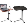 KTMBDW Small Standing Desk Mobile Portable Rolling Laptop PC Table on Wheels Adjustable Height Computer Workstation for Home Office - 3 of 4