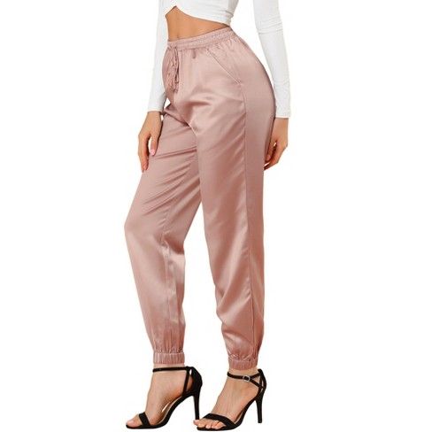 Multi-Pocket Satin Jogger Pants