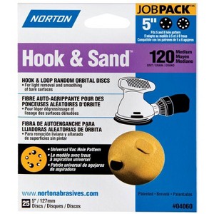 Norton Hook & Sand 5 in. Aluminum Oxide Hook and Loop A290 Sanding Disc 120 Grit Medium 25 pk - 1 of 1