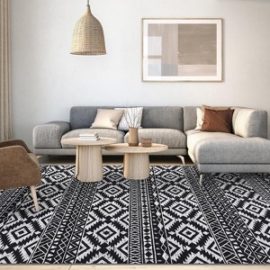 Indoor Washable Low Pile Area Rug, Vintage Accent Mat, Non-Shedding Throw Carpet for Bedroom Nursery Office Living Room Hallway Entrance Laundry Room - 1 of 4