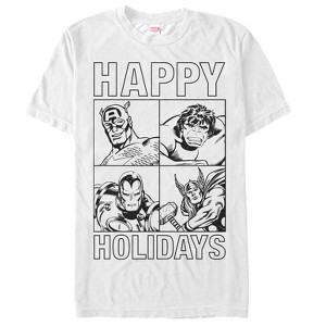 Men's Marvel Happy Hero Holiday T-Shirt - 1 of 4