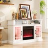 Costway TV Stand with Electric Fireplace LED Lights Remote Controls Storage Cabinets White/Black/Brown - 4 of 4