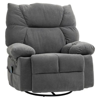 Teddy Fabric Manual Reclining Oversized Recliner Chair with 8-Point Vibration Massage, Heat and Remote Control