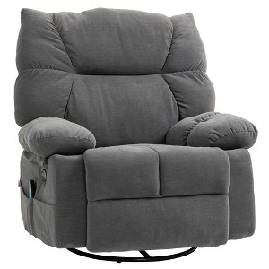 Teddy Fabric Manual Reclining Oversized Recliner Chair with 8-Point Vibration Massage, Heat and Remote Control - 1 of 4
