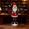 Cheerful Santa Claus Holding a Christmas Tree and Waving – Durable Iron Holiday Decor Figure for Home, Office or Party Display - 2 of 4