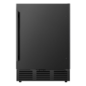 EUHOMY 5 cu. ft./180 Cans Beverage Refrigerator, Undercounter Portable Fridge with Removable Shelves & LED Light, Stainless Steel, Black - 1 of 4