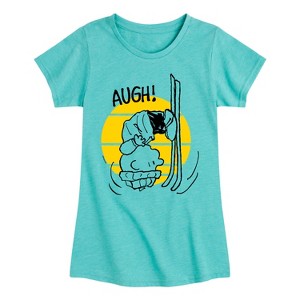 Girls' - Peanuts - Charlie Brown Flip Fitted Short Sleeve Graphic T-Shirt - 1 of 4