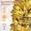 KRISRATE 6FT Prelit Snow Flocked Pencil Slim Christmas Tree, 500 PVC Branch Tips, 250 Warm White Lights,Metal Stand and Hinged Branches,8 Flash Modes - 2 of 4