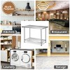 Tangkula 30" x 48" Stainless Steel Food Prep & Work Table Commercial Kitchen Table Silver - 3 of 4