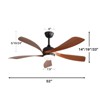 HOMLUX 52" Low Profile Remote Control Ceiling Fan W/Light and Reversible Motor,Black/Walnut - 4 of 4