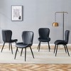 FURNIinspire Dining Chairs Set Of 4 Metal Legs Dining Chairs For Dining Room, Dining Chairs With Curved Seat Cushion, Black, 19"*19"*35" - 2 of 4