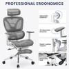 Ergonomic Mesh Office Chair with Adjustable 3D Armrests, High Back Desk Computer Chair, Retractable Footrest Wheels – Comfortable Swivel Task Chair - 3 of 4