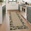 Floral Bordered Rugs for Living Room Bedroom Soft Washable Low Pile Non-Slip Modern Rug - 2 of 4