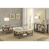 Industrial Style Angled Support 1pc End Table with Bottom Shelf Marble Top Creamy White Wooden Living Room Furniture Side Table - 3 of 4