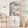 GustoWave Bookcase with Doors Arched Bookshelf 71.65in Tall Bookcase Farmhouse Cabinet with Shelves Wooden Bookshelves for Home Office - 2 of 4
