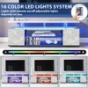 63" LED Gaming TV Stand for 70 Inch TV Entertainment Center with Large Side Cabinet, Media Storage Console Table for Living Room - 3 of 4