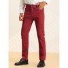 Lars Amadeus Men's Plaid Pattern Flat Front Straight Leg Dress Pants - 2 of 4