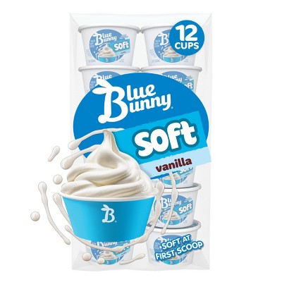 Blue Bunny Soft Vanilla Cups Frozen Dessert - 33.6oz/12pk