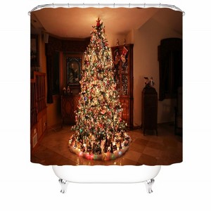 Beautiful Christmas Tree Shower Curtains for Bathroom Waterproof Fabric Bath Curtain Durable Soft Stylish Bathroom Decor 72x72 Inch - 1 of 1