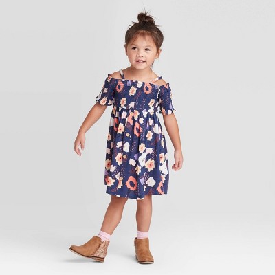 girls navy floral dress