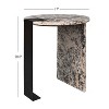 JONATHAN Y Lyra 20.66" Contemporary Natural Marble/Metal Handmade Round End Table - 3 of 4