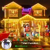 Itopfox 49.2ft 440 LED Extendable Icicle Christmas Lights 8 Modes Adjustable Timer Waterproof 88 Drops Warm White 1 Pack Clear Wire - 4 of 4