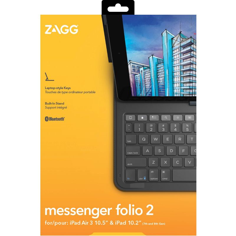 ZAGG Keyboard Messenger Folio 2 - Apple iPad 10.2/10.5 - Charcoal, 5 of 7