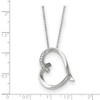 Black Bow Jewelry Rhodium Plated Sterling Silver & CZ Love You Mom Heart Necklace, 18 In - 3 of 4